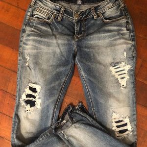 Silver Girlfriend Ripped Jeans